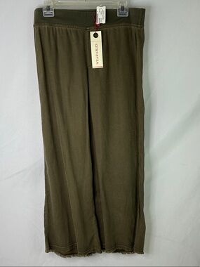 Wearables XCVI Asmund Crop Olive Green Pull-On Pants Women's Size S
